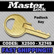 Master Lock Padlock Replacement Key Cut to Your Code X2500 - X2749