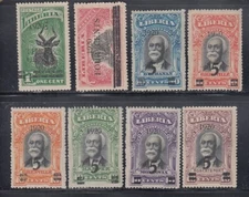 Liberia # 176-82 Mint With 179a Color Shade Mint Complete 1920 Surcharge.
