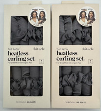 2PK Kitsch The Satin Heatless Curling Set  FAST SHIPPING  NEW  CHARCOAL