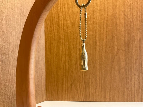 Vintage Gold Tone Coca Cola Bottle Shaped Keychain or Pendant