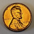 1957 P Lincoln Wheat Penny - UNC - Beautiful Red Tone. Combined Shipping.