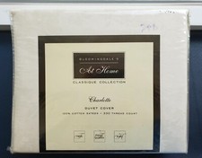 New Bloomingdales Full/Queen Duvet Cover Charlotte Ivory 330 Thread Ct Bedding
