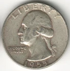 USA - 1955P - Washington ¼ $ - Silver Eagle - Low Mintage - #15781RG