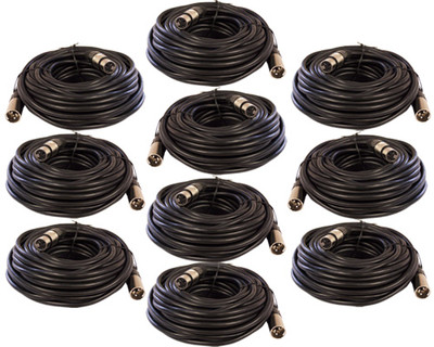 10 PACK LOT 3pin shielded XLR male female mic microphone extension cables 35 ft 