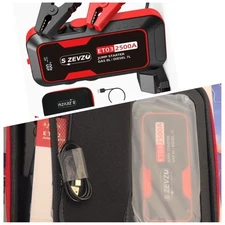S ZEVZO ET03 Car Jump Starter 2500A Jump Starter Battery Pack w/ Case