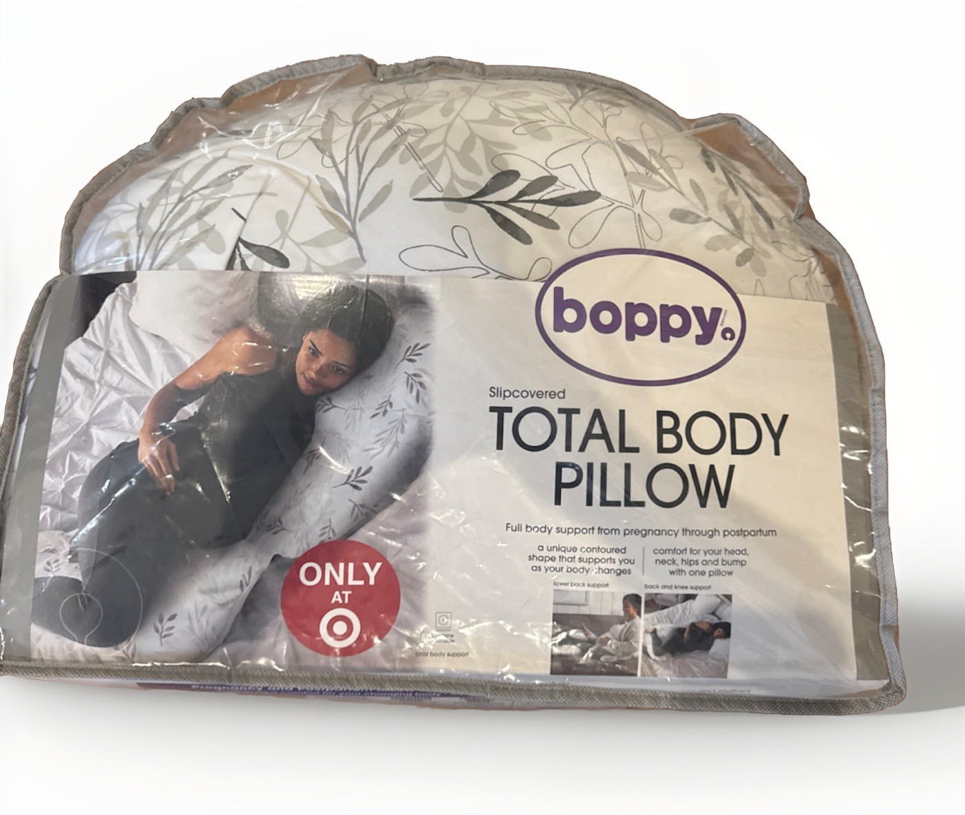 Slipcovered Pregnancy Pillow Gray - New Never Opened
