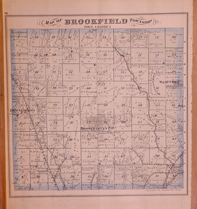 Rare Antique 1874 Plat Map ~ Brookfield Township, Trumbull County, Ohio - 14x17