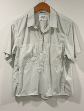 REI Cooperative Womens Light Gray Short-Sleeve Button Down Shirt Size L