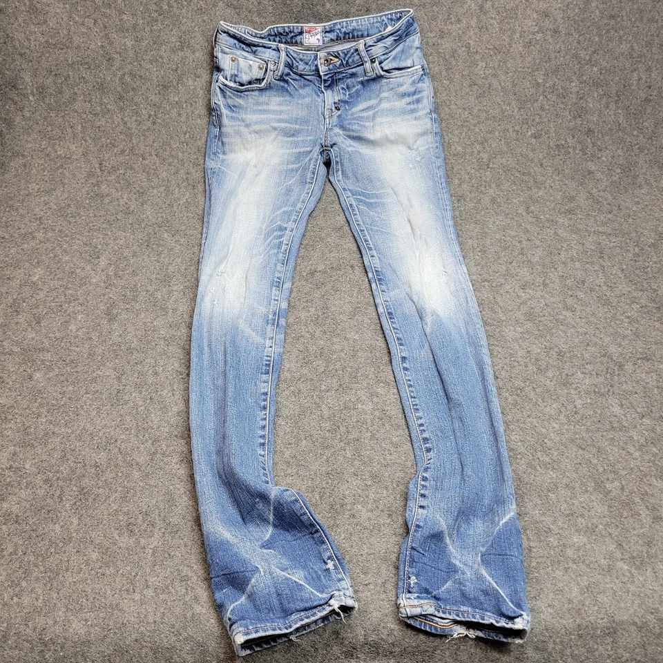 Prps Jeans Womens 27 Blue Denim Stretch Distressed Streetwear Grunge Y2K 2000S - Image 2 of 4