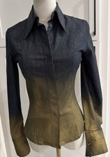 FENDI Denim Ombre Metallic SHIRT SZ US 4 Made...