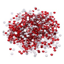 SS8/1440Pcs Glass Diamante Rhinestone, Man Made Gems, Light Red