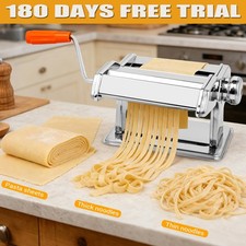 Stainless Steel Manual Noodle Pasta Maker Press Spaghetti Kitchen Tool 9 Setting