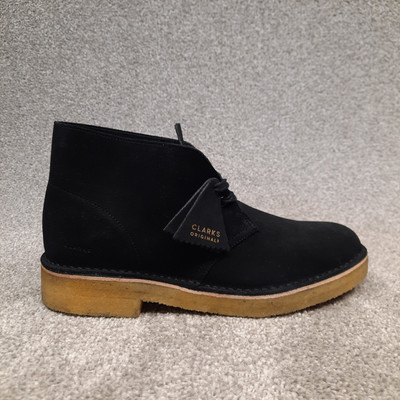 Clarks Desert Boots Men Size 11 M Black Suede Charles Stead  display picture 1