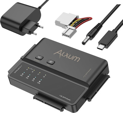 Alxum IDE Und SATA Adapter, USB Type-C 5Gbps Festplatten Adapter Mit Clone, Netz