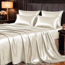 Satin Sheets Queen, 6-Piece 14-Inch Deep Pocket Sheet Set