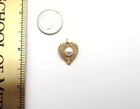 14K Yellow Gold Pearl Filigree Heart Pendant 1.4 Gr [P74] — photo 3