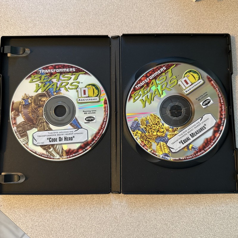 Transformers Beast Wars Equal Measures & Code Of Hero DVD Only