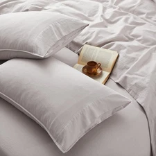 OnlySet 4Pcs Organic Linen Sheets Queen Size, 100% Queen, Natural 