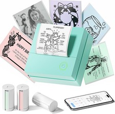 Sticker Printer,Mini Printer, Bluetooth Sticker Maker Machine with 3 Rolls Paper