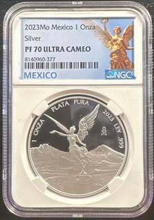 2023Mo 1 Onza Mexico Silver PF70 Ultra Cameo Very Low Mintage 🔥RARE 🔥