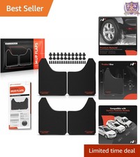 Universal Mud Flaps 4 Pack Black Splash Guards For Trucks Suvs Cars Impact-re... Universal Mud Flaps 4 Pack Black Splash Guards For Trucks Suvs Cars Impact-re...