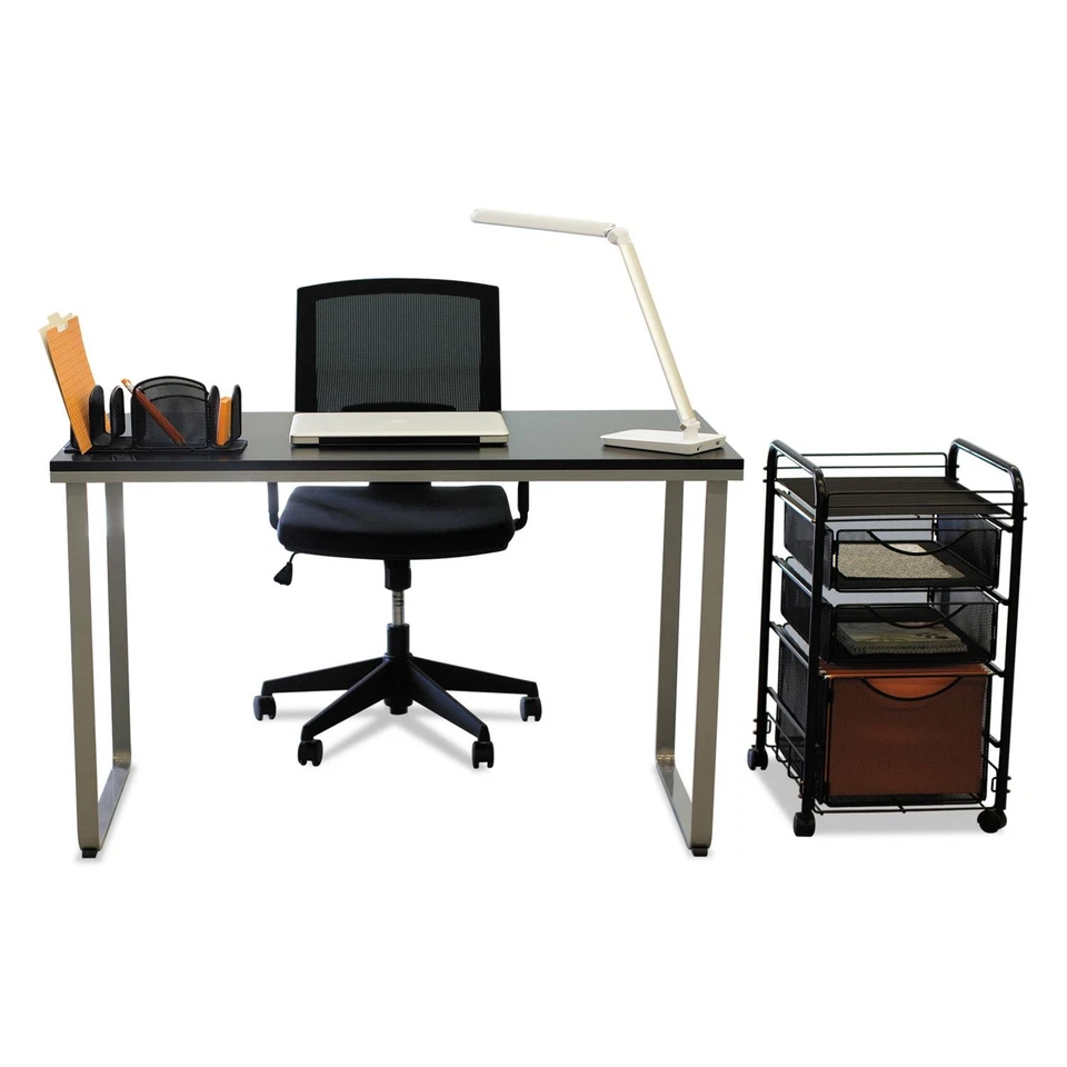 Lámpara de Escritorio 1001WH Vamp LED Moderna ABS con Puerto USB e Interruptor de Atenuación, Blanca Foto 2 de 4