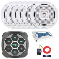 Metra Marine Bluetooth 3-Zone Controller, 6x 6.5  400W Speakers, Amplifier, Kit