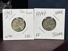 War Nickels- Silver 1943 & 44 P One With Die Or Laminate Issue- Really Great