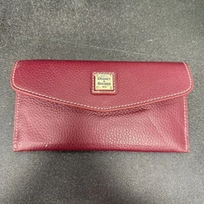 Dooney & Bourke Lucca Pebble Leather Envelope Clutch Wine One Size New