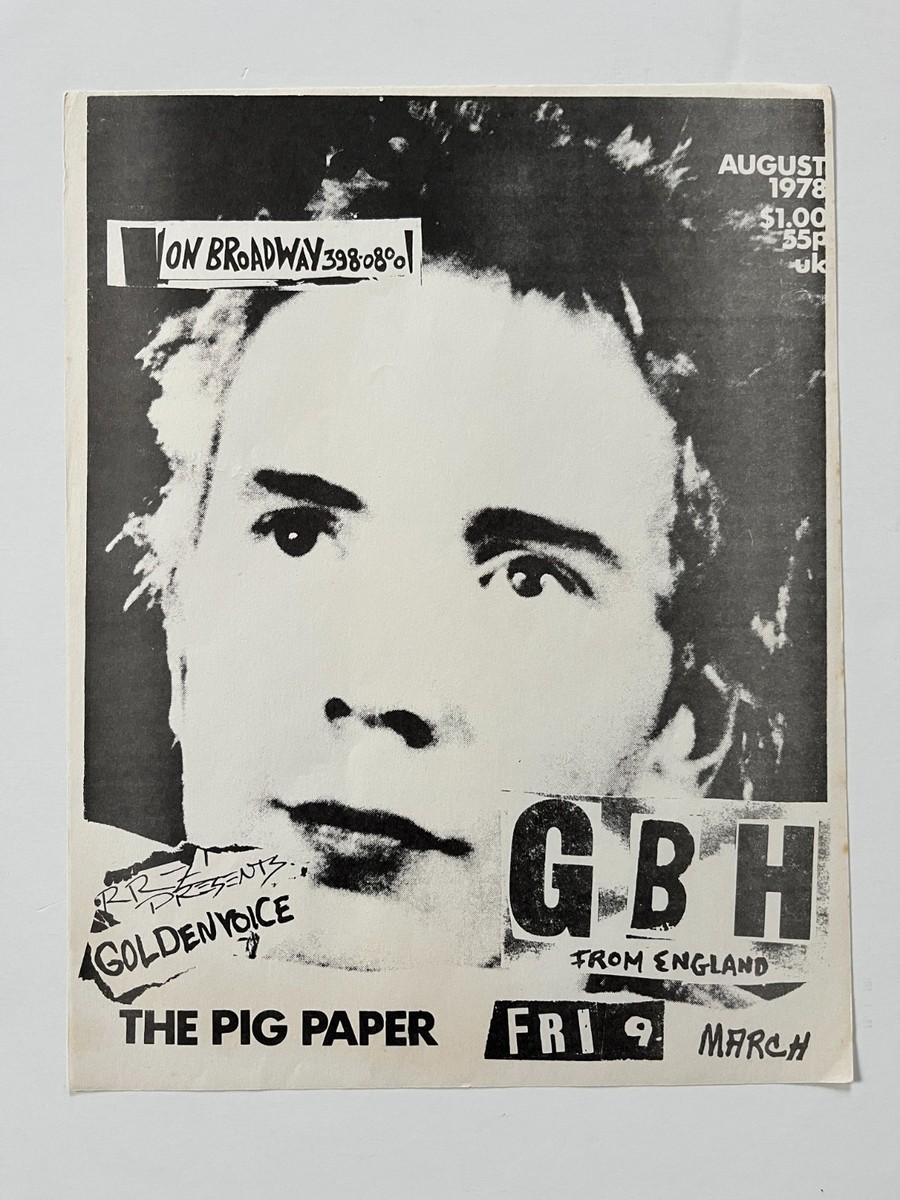 GBH SF Flyer Punk Sex Pistols Parody Johnny Rotten Crass Discharge
