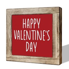 Valentine's Day Decor, Happy Valentine's Day Wood Sign, Wooden Box Signs for