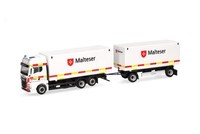 Herpa 318945 | Man Tgx Gx | Wechselkoffer-HäNgerzug | Malteser/Bad Reichenhall