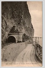 Èze France RPPC Postcard c1900 Railway Tunnel Côte dAzur Collotype Print