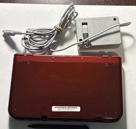 New Nintendo 3DS XL Red Console US Model - Tested! W OEM  Charger and  Stylus