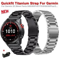 Quickfit Titanium Strap For Garmin Fenix 8 E/6/6XPro/7/7X/5X/5XPlus Metal Band
