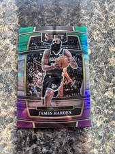 2021-22 Panini Select Concourse James Harden #47 Green White Purple Prizm