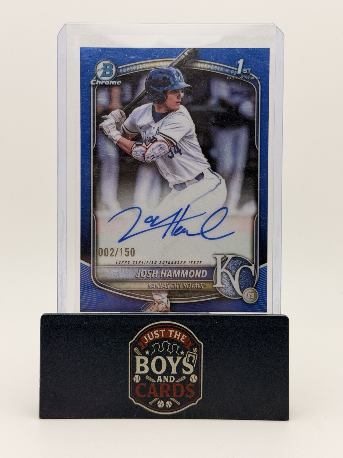 2025 Bowman Draft Josh Hammond 1st Chrome Prospect Blue Auto /150