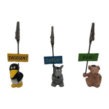 Uli Stein Figuren Trio Pinguin Maus Schwein  Fotohalter Zettelhalter