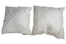 Lot of 2 Chic Home Designs Cream Shabby Chic Decorative Throw Pillows