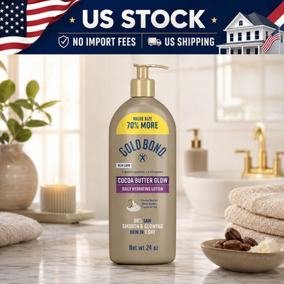 Gold Bond Cocoa Butter Glow Daily Hydrating Body Lotion Dry Skin Care 24 oz