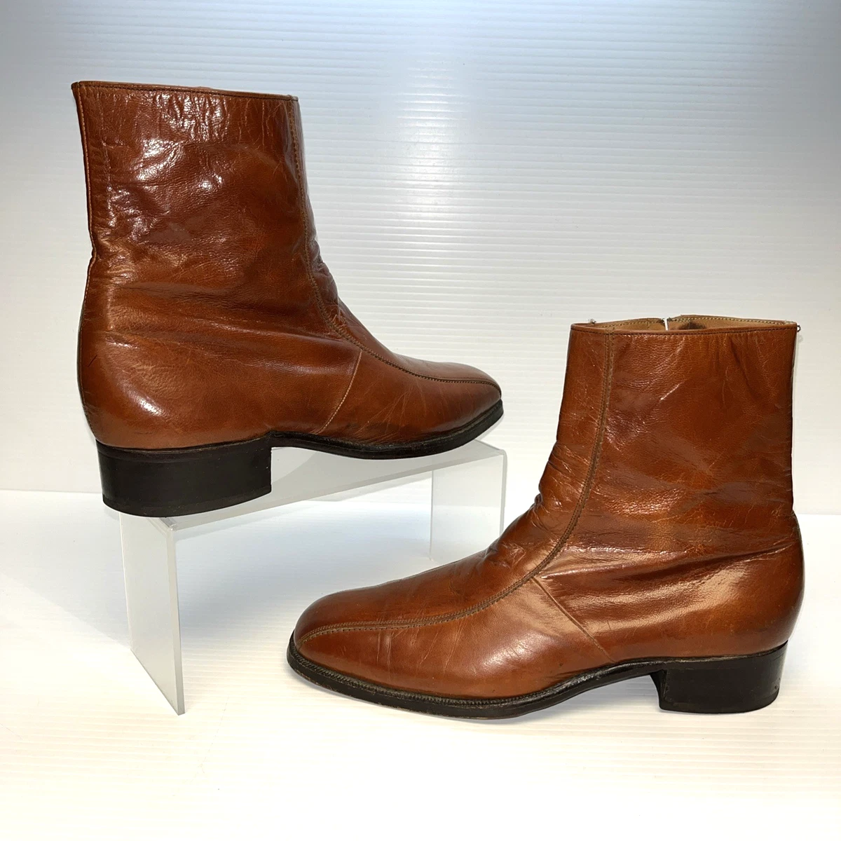 FLORSHEIM IMPERIAL VTG Men\'s Leather Classic Ankle Boots Sz 10.5 D Cognac florsheim imperial boots products for sale | eBay main image 4
