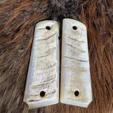 1911 Full size Custom Pistol grips Genuine Rams Horn, Standard 1911 (T16)