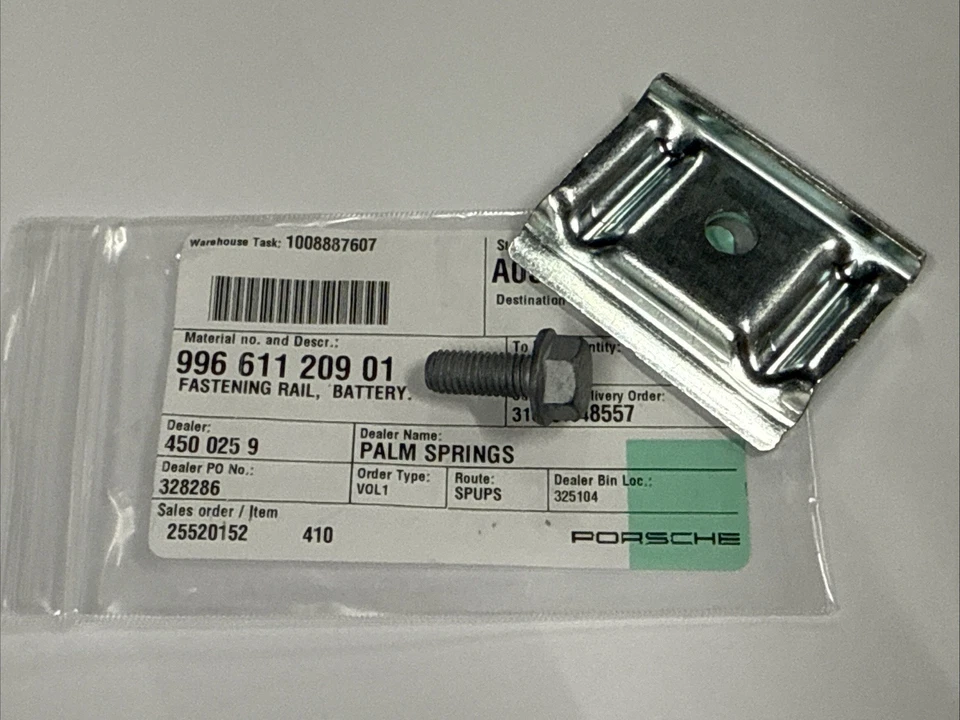 Abrazadera y perno de retención de batería Porsche Boxster 986 1997-2004 Foto 3 de 4