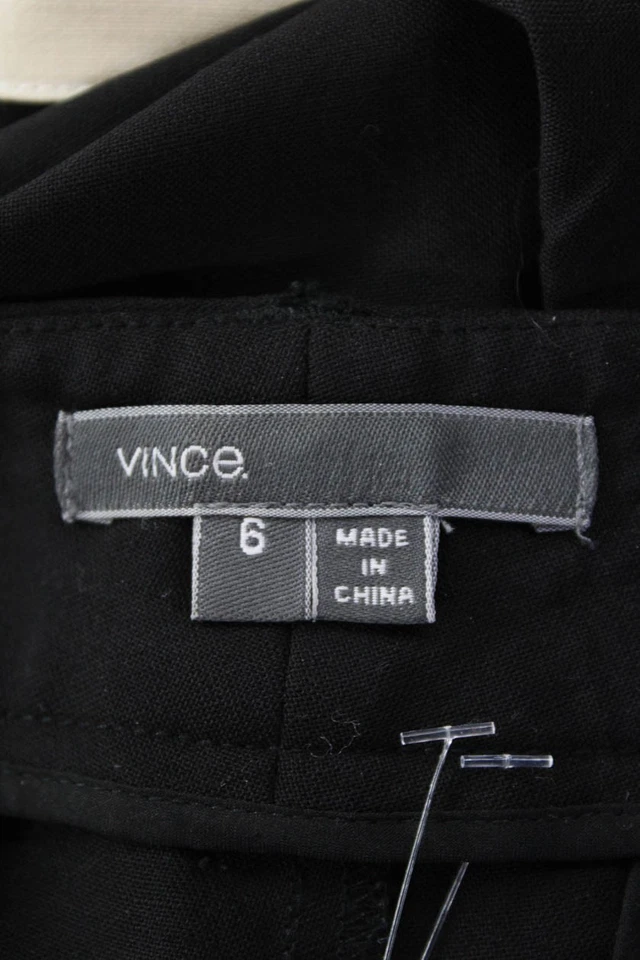 Vince Women's Button Closure Straight Leg Ankle Pants Black Size 6 - Image 4 of 4