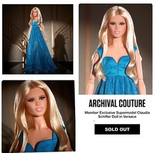 Barbie Supermodel Claudia Schiffer Doll in Versace Gown IN HAND FAST SHIP