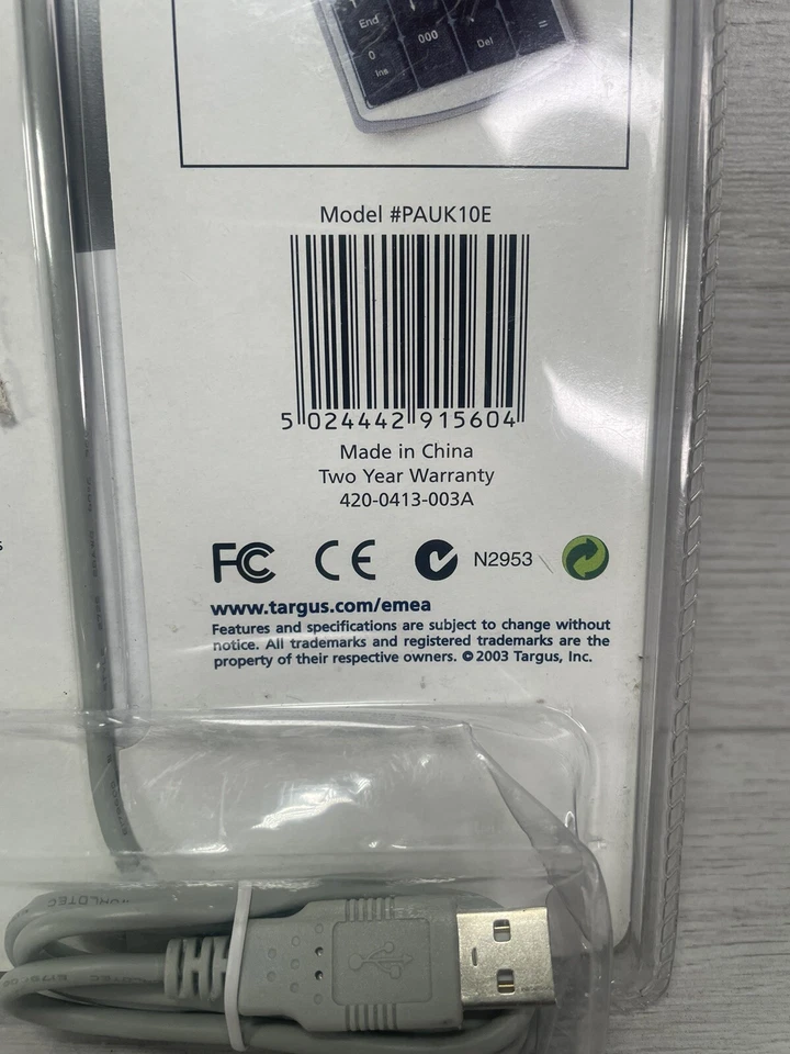 Targus USB Ultra Mini (PAUK10E) Keypad Numeric Keyboard Number Pad Buttons - Image 3 of 3