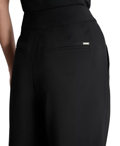 DKNY Women's High-Waist Front-Zip Wide-Leg Pants - Black - SZ 0 - 第 5/6 張圖片