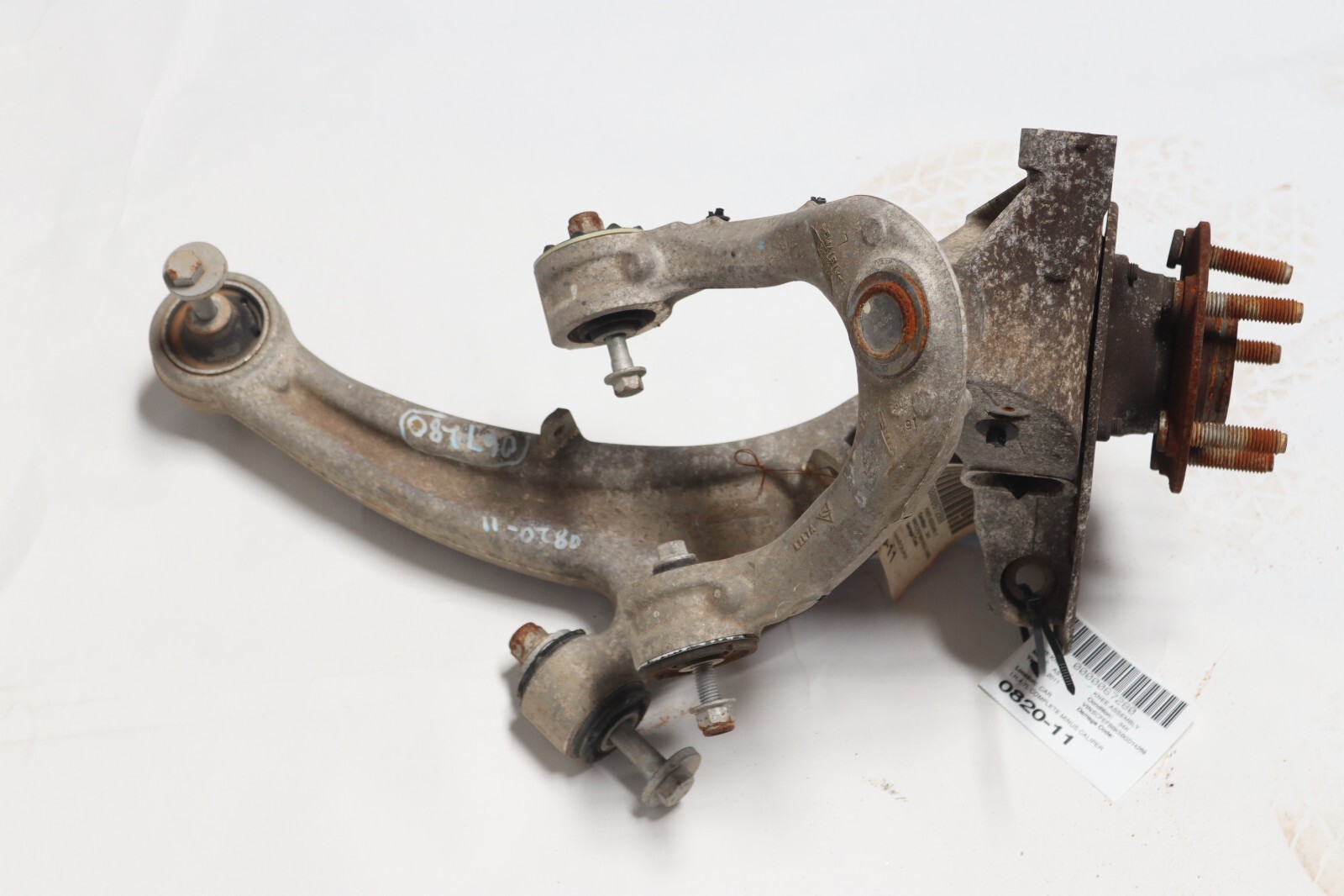 06-16 ASTON MARTIN V8 VANTAGE FRONT LEFT SPINDLE KNUCKLE W/ CONTROL ARM OEM