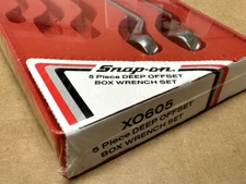 SNAP-ON XO605 2 pc 12-Point SAE Flank Drive® 60° Deep Offset Box Wrench Set open