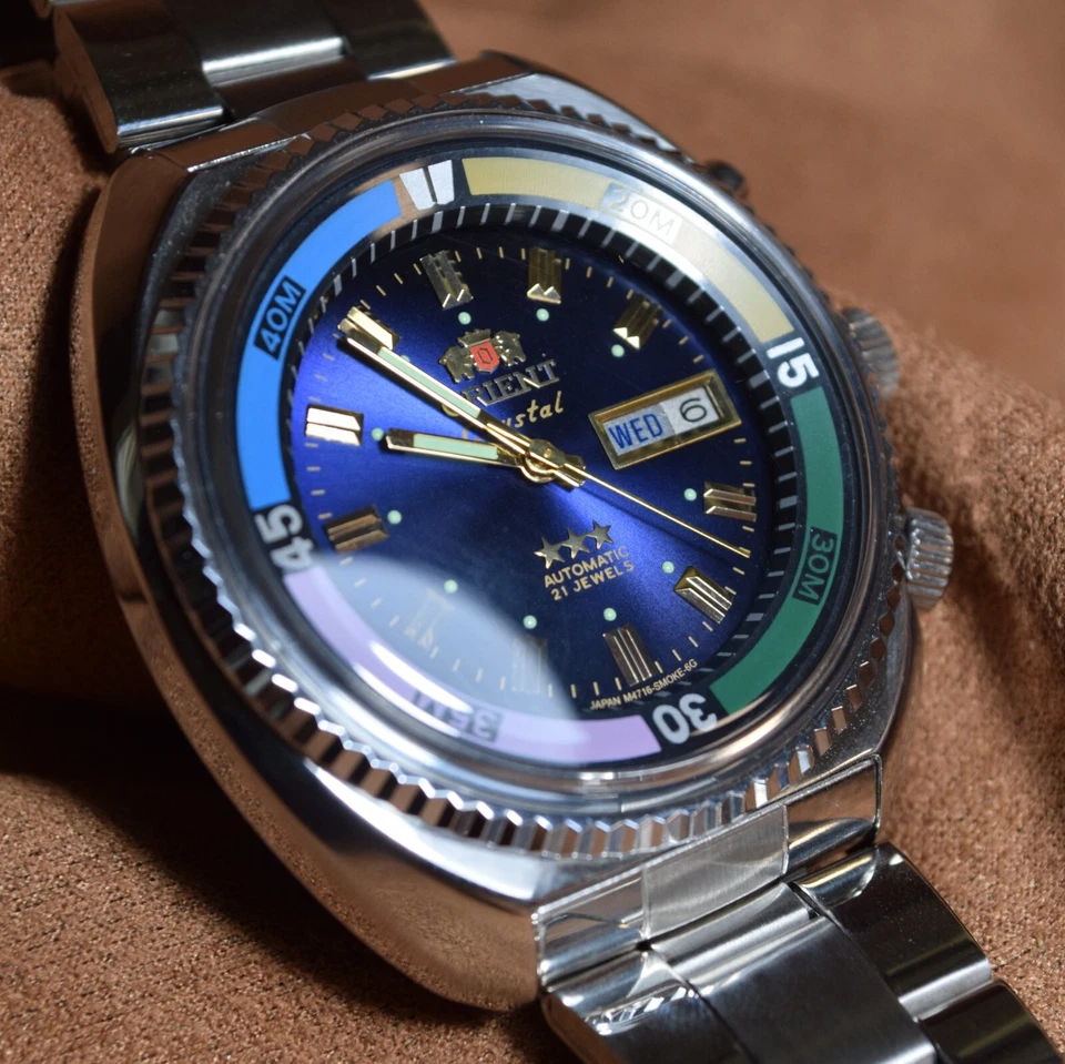 Reloj Automático Japón Orient KING DIVER KD 21 JOYAS Original Esfera Púrpura Foto 3 de 4